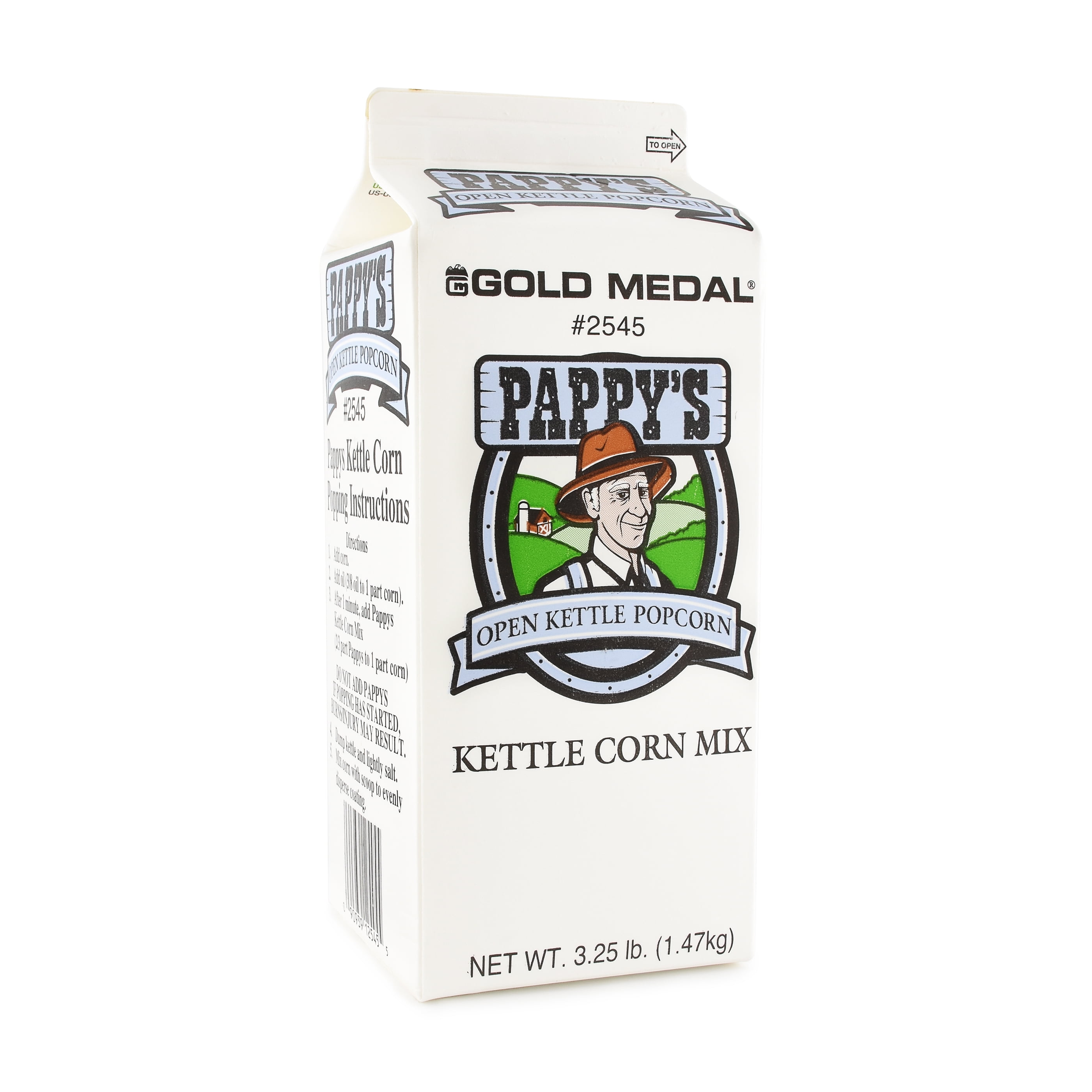 Gold Medal Pappy's Kettle Corn Popcorn Mix, 3.25 lb, 6 Count, Sweet and Salty Glaze for Any Kettle Popper