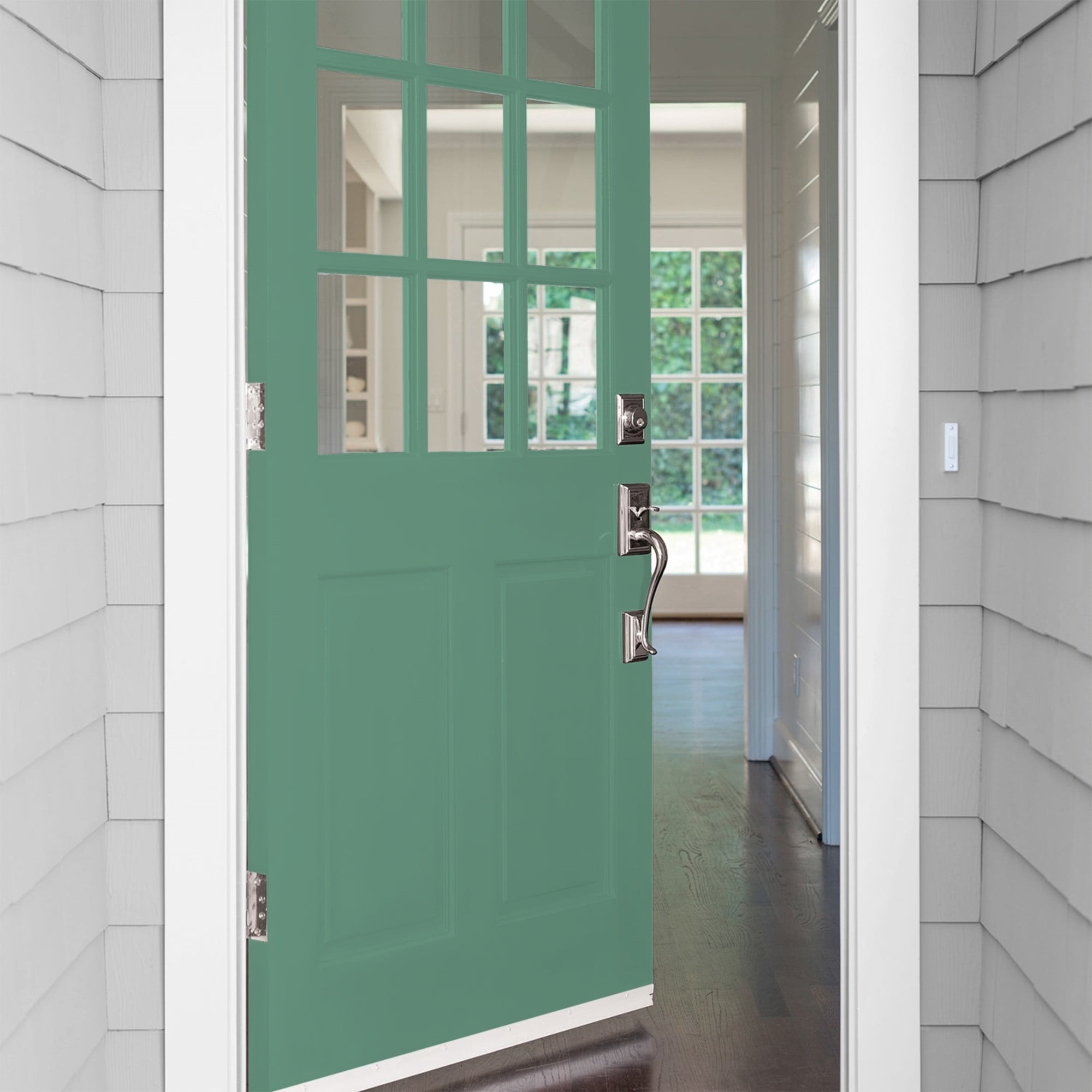 Glidden HEP Sheffield / Green Satin Exterior Paint with Primer, 1 Gallon