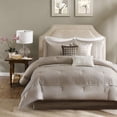 thumbnail image 2 of Madison Park Trinity Comforter Set, California King, Taupe, 2 of 5