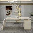 thumbnail image 4 of Free Shipping Luxury Office Desk Student Reception Designer Organizer Computer Desks Home Storage Bureau Meuble Modern Furniture My Lux Decor Round, 4 of 7
