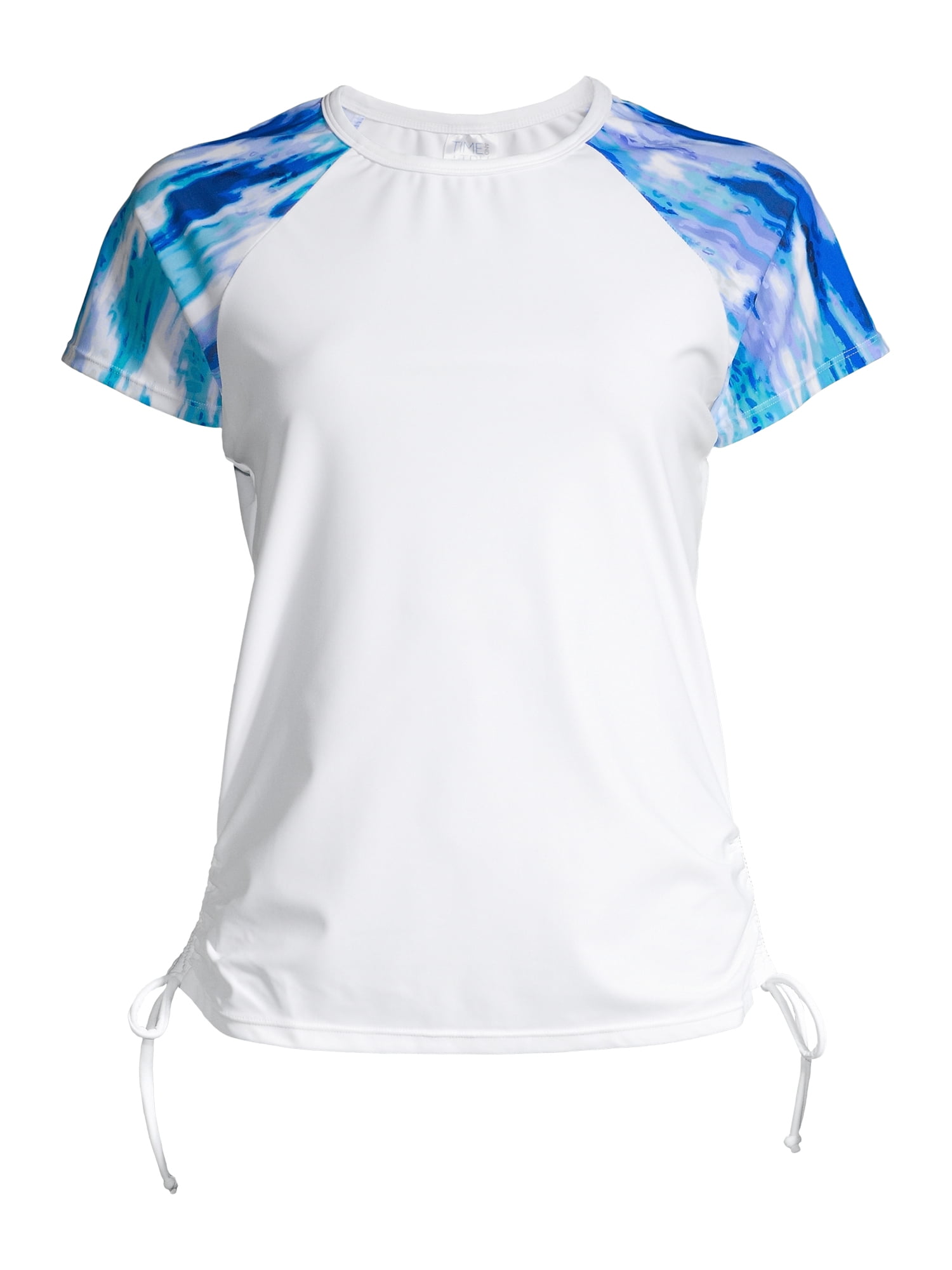 Time and Tru Women's Short Sleeve Rash Guard Swim Cover Up