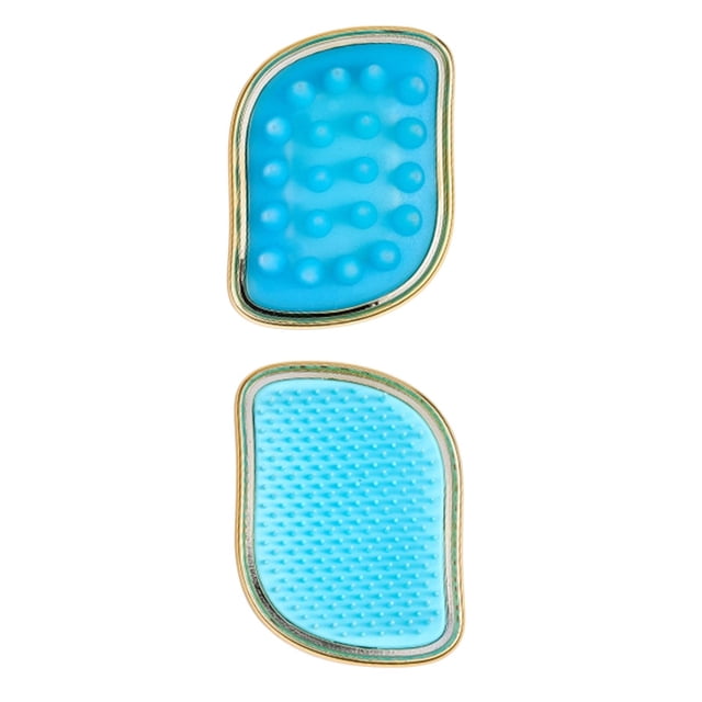 Peine 2 en 1, cepillo para champú, cepillo de silicona para masaje del cuero cabelludo. Oro negro