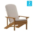 thumbnail image 4 of Flash Furniture Charlestown Set of 2 All-Weather Poly Resin Wood Adirondack Chairs in Teak with Cream Cushions for Deck, Porch, and Patio, 4 of 14