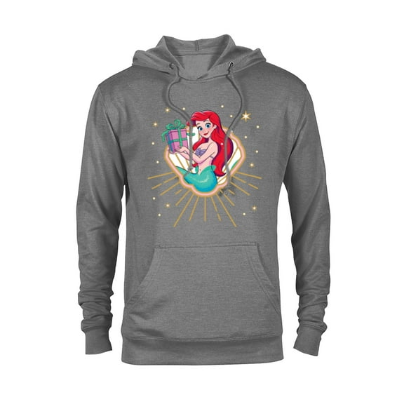 Disney Princess Ariel Seashell Gift Holiday Standard - Pullover Hoodie for Adults – Customized-Graphite Heather