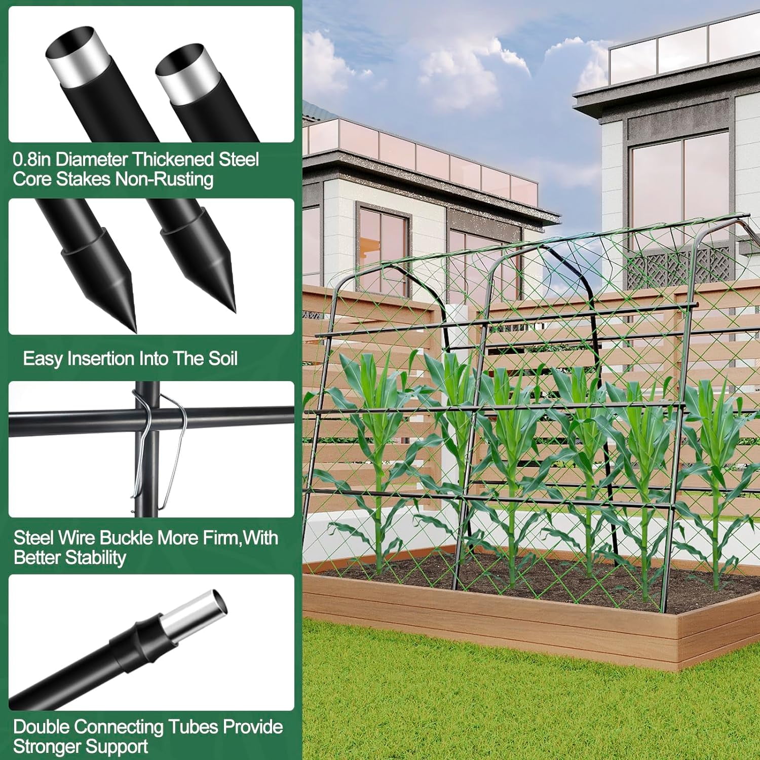 Tall Garden Arch Trellis for Climbing Plants Outdoor, 7.2 ft Walkway Trellis, Heavy Metal Archway  Tunnel Large Trellis for Vegetables Fruits Flower Plant Cucumber Trellis for Garden Raised Bed