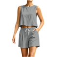 thumbnail image 6 of HongQid 2 Piece Outfit Set for Women Sleeveless Tank Top and Drawstring Shorts Casual Summer Matching Set with Pockets, 6 of 9