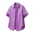 thumbnail image 5 of YOIAVAIOY Hawaiian Shirt for Men Button Down Short Sleeve Shirts Lightweight Casual Summer Beach Shirts Purple M, 5 of 6