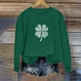 thumbnail image 4 of Craaazy Women's St Patricks Long Sleeve Shirts Round Neck Green Comfy Shamrock Tops, 4 of 6