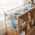 thumbnail image 6 of Table Runners 108 Inches Long Dress Scarves, Teal Blue Coastal Farmhouse Coffee/Dining/Kitchen Table Runner for Living Room, Summer Beach Starfish Shell Coral Nautical 13x108 Inch, 6 of 9