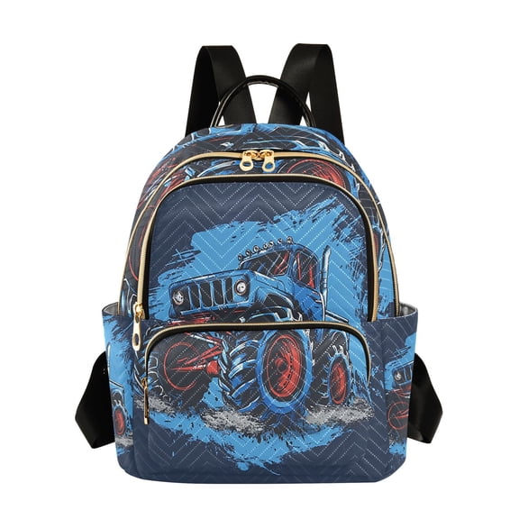 Monster Truck Travel Laptop Backpack Casual Daypack Lightweight Bookbag Compartment for Business