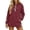 Brick Red, variant on WAYUTE Hoodies for Women Long Sleeve Drawstring Side Split Hoodie Sweatshirt for Cozy Soft Lined Everyday Solid Color Pullover with Pockets Casual Daily Wear,Blue,2XL