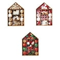 thumbnail image 3 of Yuarrent 70 unidades/Kit de colgante de Navidad de plástico para boda, hogar, Hotel, jardín, porche, decoraciones colgantes, bolas, adornos Kits de decoración para fiestas Rojo blanco Yuarrent HA065335-02, 3 of 6