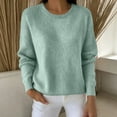 thumbnail image 2 of yillto Womens Sweaters Fall Winter Knit Soft Warm Long Sleeve Round Neck Solid Color Basic Casual Sweater Tops, 2 of 5