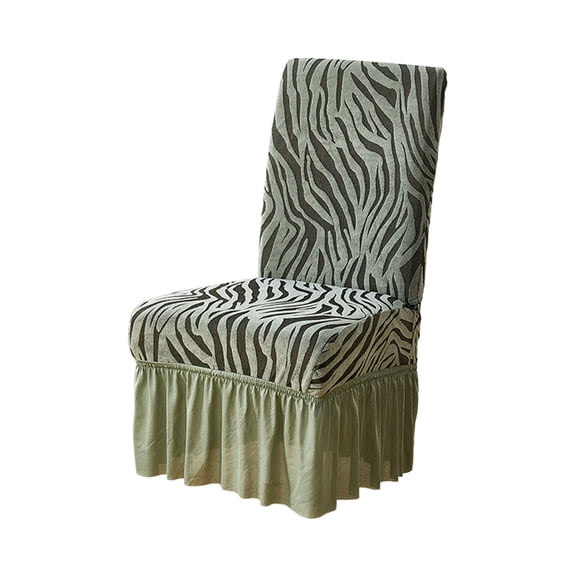 Dining Chair Covers Jacquard Skirted Slipcover Thickened Elastic Fabric Protector For Home Banquet Decoration Green