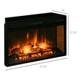 thumbnail image 4 of 27" Electric Fireplace Insert, Retro Recessed Fireplace Heater with Realistic Log Flame, Remote Control, and Adjustable Brightness, 1400W, Black, 4 of 9