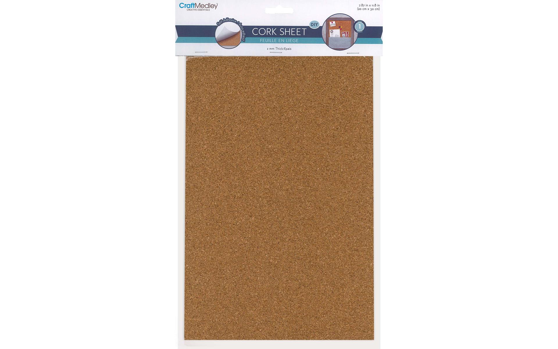 GC033 MULTICRAFT CORK SHEET SELFSTICK 20X30CM