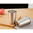 thumbnail image 2 of LQQBOX 12 Ounce Stainless Steel Cups - Stackable Pint Cup Tumblers For Travel – Metal Cups For Drinking Outdoors - 12 Oz Reusable Steel Cups - 4 Pcs, 2 of 7