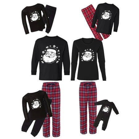 

Awkward Styles Family Christmas Pajamas Set Red Happy Santa Matching Sleepwear