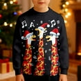 thumbnail image 2 of Byoo Christmas Toddler Boys Sweatshirt Giraffe Graphic Round Neck Knited Ribbed Top Holiday Casual Xmas Pullover Shirt, 2 of 5
