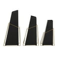 thumbnail image 6 of DecMode 10", 12", 14"H Black Metal Vase with Gold Wire Accents, Set of 3, 6 of 7