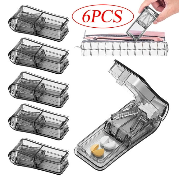 Pill Cutter 6Pcs Pill Splitter for Small or Large Pills Ultra Thin, Cut Pills Vitamins Tablets