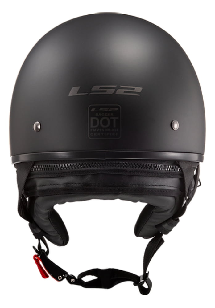 LS2 Bagger HH568 Solid Motorcycle Half Helmet Black