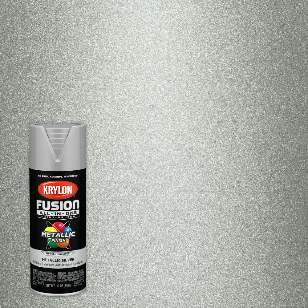 Krylon Fusion AllInOne Spray Paint, Metallic Silver, 12 oz.