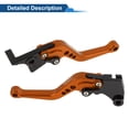thumbnail image 7 of Unique Bargains Short Brake Clutch Levers for Kawasaki Ninja 300/Z300 2013-2017 Adjustable Motorcycle Handlebar Brake Lever Aluminum Alloy Orange 1 Pair, 7 of 7