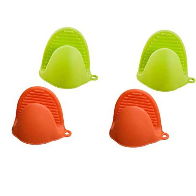 4 PCS Guantes de cocina de alta temperatura Abrazadera de mano de silicona Aislamiento térmico Antideslizante Antideslizante Horno para hornear Microondas Horno Placa Abrazadera Abrazadera para guante JM