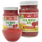 Organic Sea Moss Gel (Raspberry) -16 Ounce - Real Fruit - Wildcrafted Sea Moss