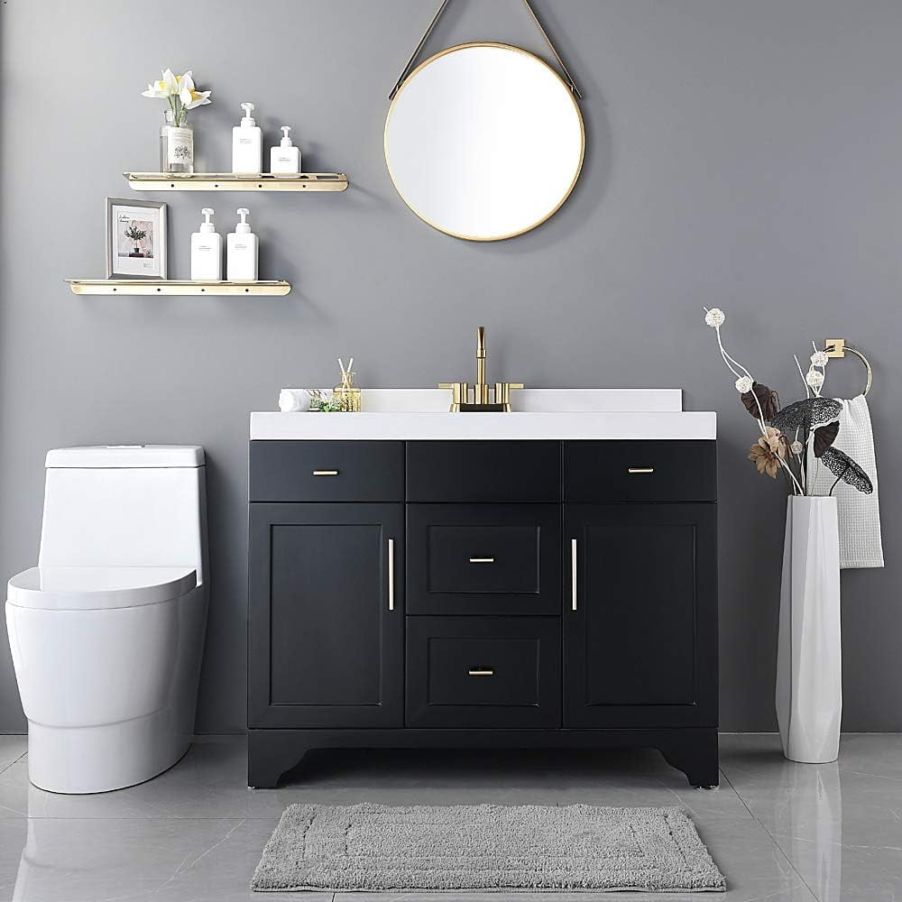 Brushed Gold 4 Inch 2 Handle Centerset Lead-Free Bathroom Faucet Swivel Spout with Pop Up Drain