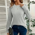 thumbnail image 4 of Fall Tops for Women Casual Crew Neck Knit Long Sleeve Shirts Soft Loose Fit Blouses Top Going Out Clothes, 4 of 8