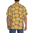 thumbnail image 3 of Rateoe Sunflower Print Mens Front Pocket Hawaiian Shirts Casual Shirts Short Sleeve Button Down Beach Tropical Shirts-Medium, 3 of 5