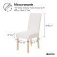 thumbnail image 3 of Deconovo Decorativo Sólido Fundas de silla, Extraíble White Chair Slipcover Jacquard Dots Comedor Fundas de silla, Juego of 2, White, 3 of 7