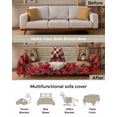 thumbnail image 3 of Vintage Christmas Sofa Covers for 3 Cushion Couch, Washable Sectional & L Shape Couch Covers for Dogs/Cats/Kids, Xmas Gnomes Red Poinsettia Snowflake Non Slip Sofa Slipcover Futon Cover 71''x150'', 3 of 8
