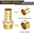 thumbnail image 3 of 2Pcs Brass Hose Barb Fittings, 5/8" Barb x G1/2" Male Thread Hose Connector, 3 of 6