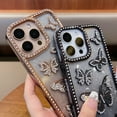 thumbnail image 3 of Dteck Diamond Case for iPhone 15 Pro Max, Glitter 3D Butterfly Diamond Camera Protection Shockproof for iPhone 15 Pro Max Case for Women Girls,Silver, 3 of 7