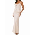 thumbnail image 3 of Women Two Piece Outfits Skirt Set Button Down Vest Short Skort Crew Neck Summer Business Casual Suit White M, 3 of 9