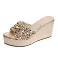 thumbnail image 2 of DAFEI Women's Summer Sparkling Rhinestone Wedge Platform Sandals Stylish and Versatile Open Toe Shoes, 2 of 8