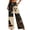 Ginger, variant on Women's Halloween Ghost Pumpkin Print Wide Leg Pants, High Waist Elastic Drawstring Palazzo Pants with Pockets