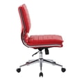 thumbnail image 3 of Fauteuil de Gestionnaire Sans Accoudoirs à Dossier Mi-Haut en Similicuir Rouge avec Base Chromée, 3 of 5