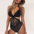 thumbnail image 6 of Ozmmyan Sexy Lingerie for Women, Plus Size Lace Sheer Snap Crotch Pajamas Lace Teddy One Piece Babydoll Sexy Mini Bodysuit for Women Naughty for Play, Gift, on Clearance, 6 of 6