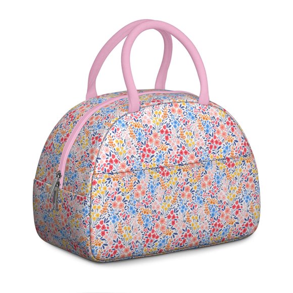 Sac à Lunch Isolé Bohème pour Femmes, Motif Esthétique Terreux, Sac Réutilisable avec Poche avant, Doublure Étanche, Travail Ou École