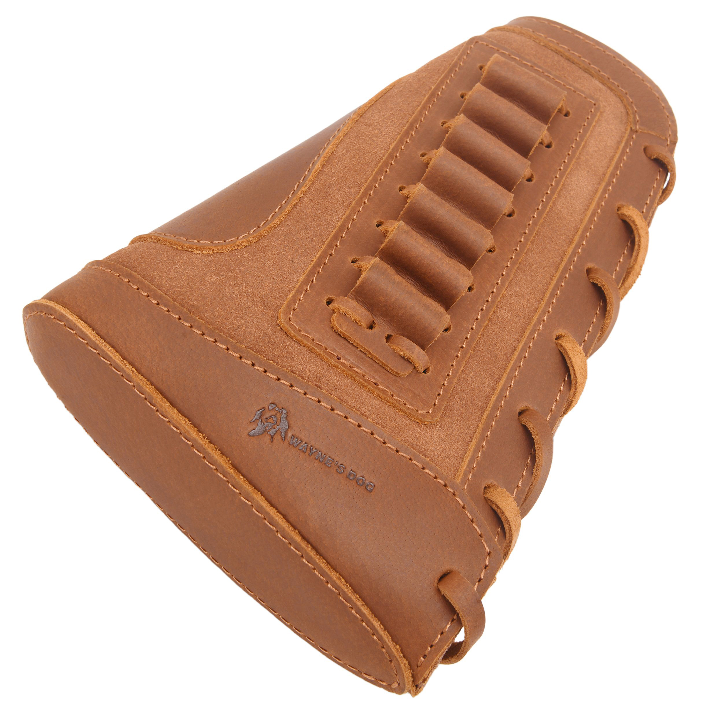 WAYNE'S DOG Leather Rifle Cheek Rest Pad Buttstock Gun Cover .357 .30/30 Hunting Shooting