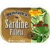 (4 pack) (4 Pack) Brunswick Sardine Fillets in Olive Oil, Gluten Free Food, High Protein Snacks, 3.75oz Can