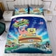thumbnail image 4 of SpongeBob Conjunto de sábanas temático, trío de piezas, cómodo y amigable con la piel, diseño único, regalo de decoración para el hogar para familiares, amigos y fans,135X200cm, 4 of 6