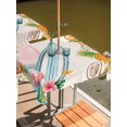 thumbnail image 2 of Outdoor Tablecloth with Umbrella Hole for Patio/Picnic/Party/Camping, Coastal Beach Waterproof Table Cloth Square Cover Washable, Summer Tropical Plants Ocean Sea Beige (60"x 60"), 2 of 9
