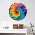 thumbnail image 3 of Rainbow Tie Dyed Wall Clock Round Silent Non Ticking Battery Operated Accurate Arabic Numerals Design Clocks for Home Kitchen Living Room Bedroom 9.5inch Home Decor, 3 of 6