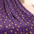 thumbnail image 3 of Purple Sun Star Swirl Pattern Blanket,Comfortable Soft Flannel Throw Blanket,All Season,Warm Lightweight Blankets for Sofa Bed Couch Living Room Chair,40"x50", 3 of 4