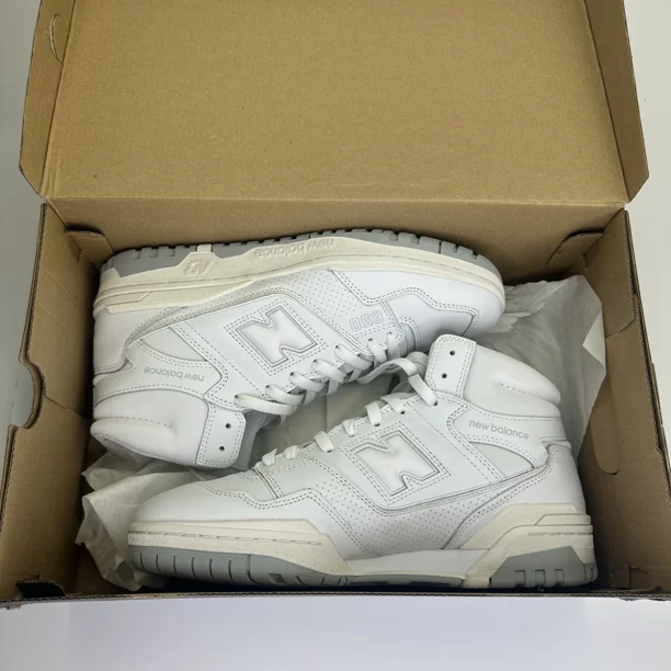 New Balance Mens 650 High Top Triple White Basketball Casual Shoes BB650RWW 11 D